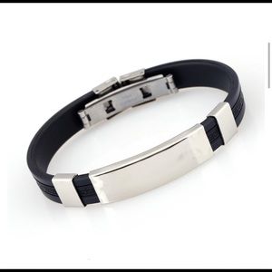 STAINLESS STEEL & TITANIUM BRACELET FOR MEN,BLACK